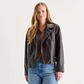 a.n.a Womens Faux Leather Jacket