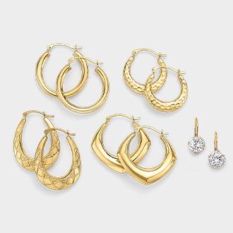 All gold earrings