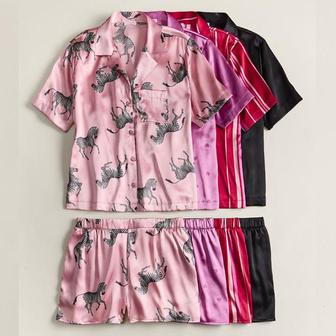 Ambrielle Satin Shorts Pajama Set
