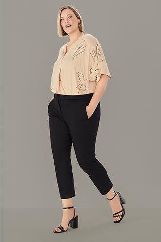 Worthington Stretch Brown Pinstripe Capri Pants