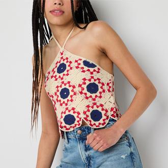 Arizona Crochet Juniors Halter Neck Tank Top