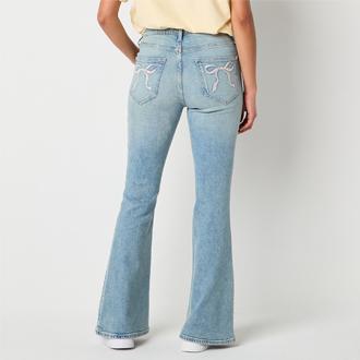 Arizona Juniors Bow Pockets Low Rise Flare Leg Jean