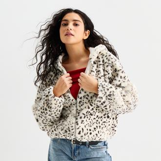 Arizona Womens Faux Fur Midweight Coat