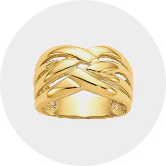 Womens gold rings no on sale stones