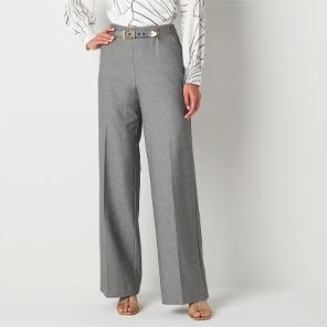 belted wool pant
