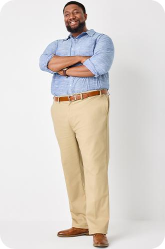 Men s Big Tall Pants Khakis Slacks JCPenney