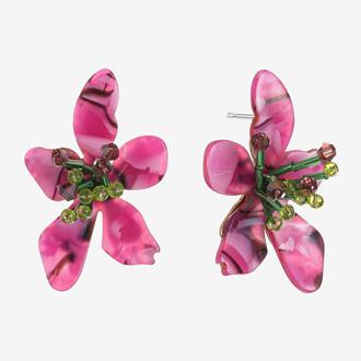 Bijoux Bar Flower Drop Earrings pink
