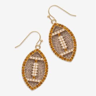 Bijoux Bar Football Glass Drop Earrings