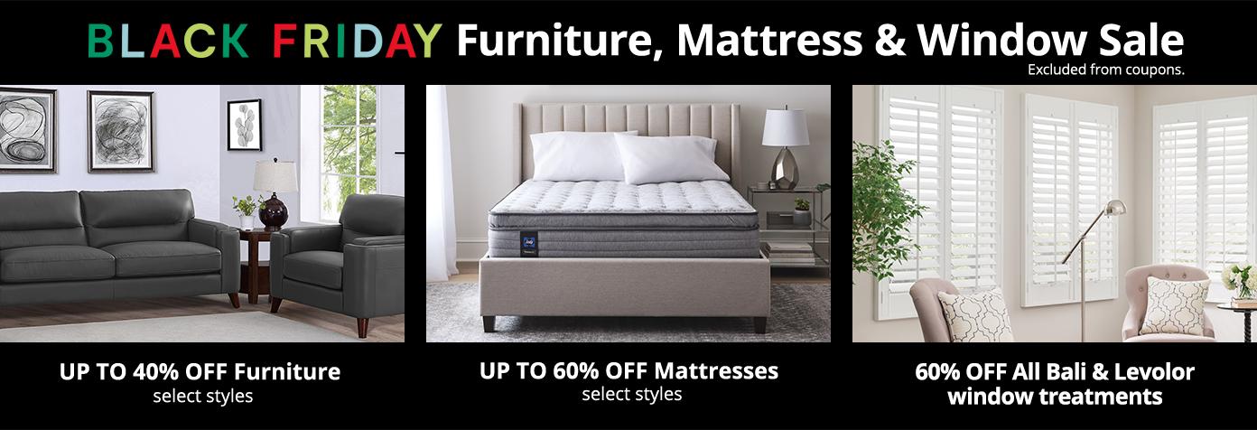 BLACK FRIDAY Furniture, Mattress & Window Sale