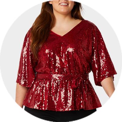 Holiday plus size clearance tops