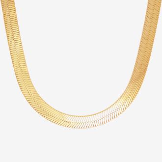 Bonded Brilliance Herringbone Chain Necklace