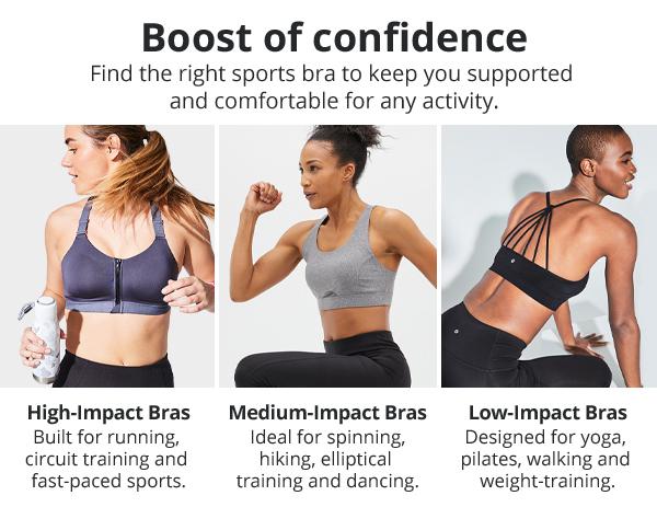 Sports Bras for Women, Low, Medium and High Impact