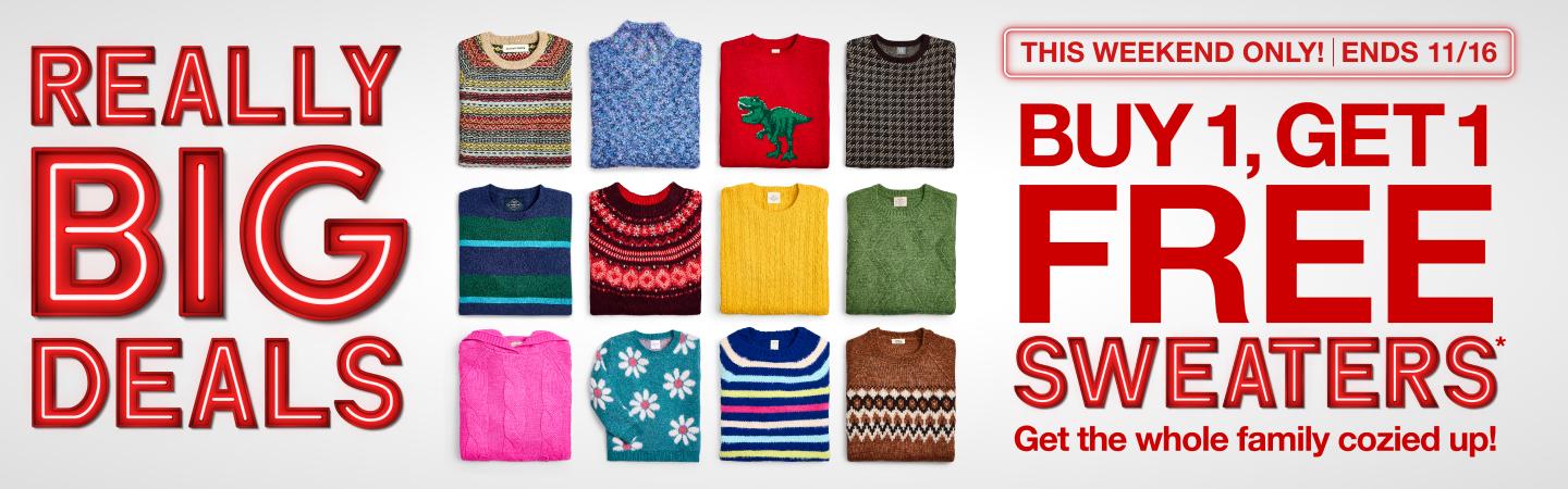 BUY 1 GET 1 FREE SWEATERS