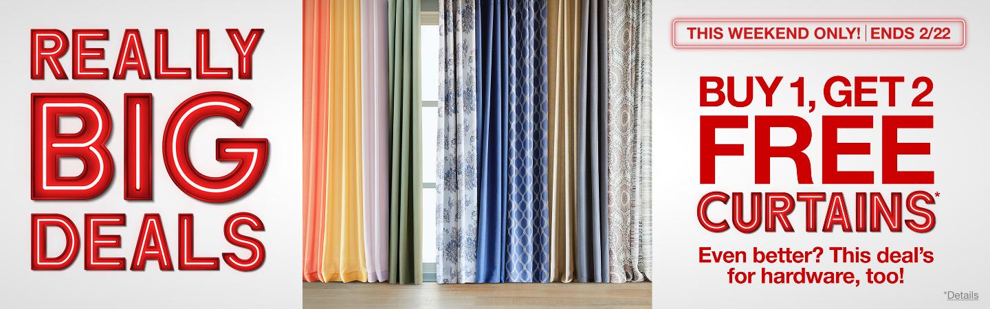 Buy 1, Get 2 FREE Curtains