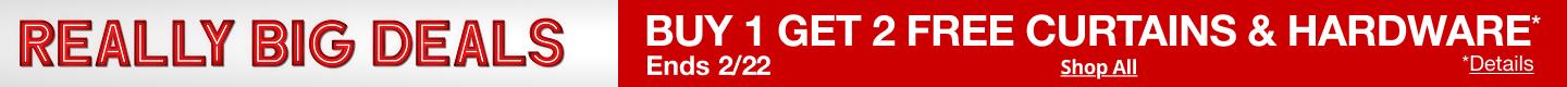 Buy 1, Get 2 Free Curtains and Hardware
