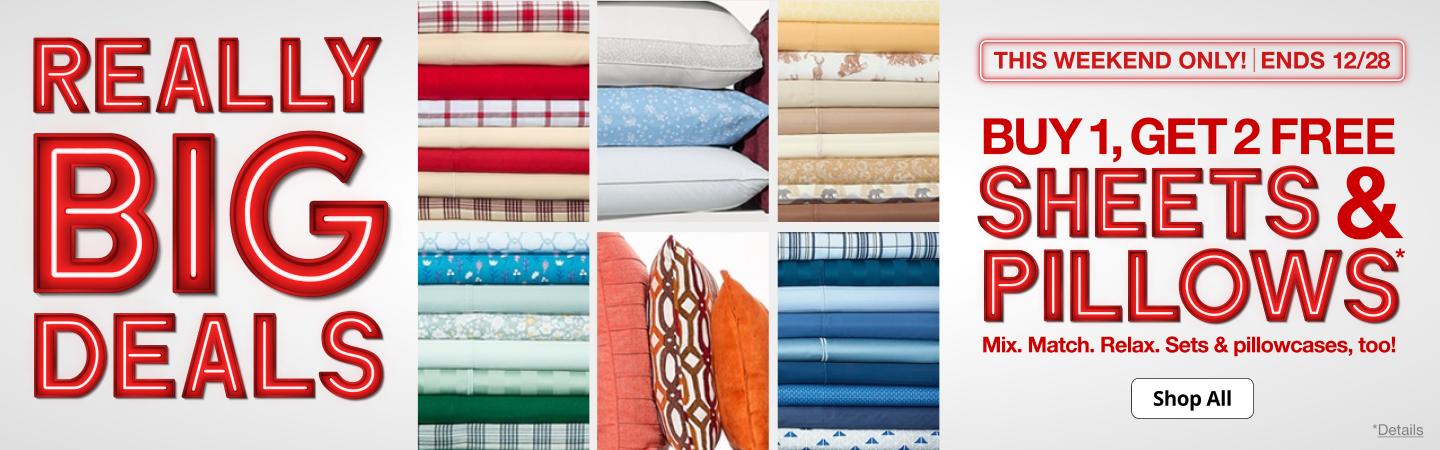 Buy 1, Get 2 Free Sheets & Pillows
