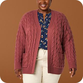 Large size women's sweaters hotsell