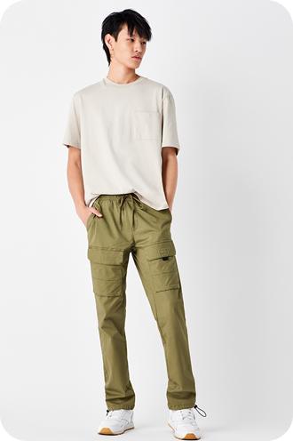 Young Men's School Uniform Twill Flat Front Pants in Khaki