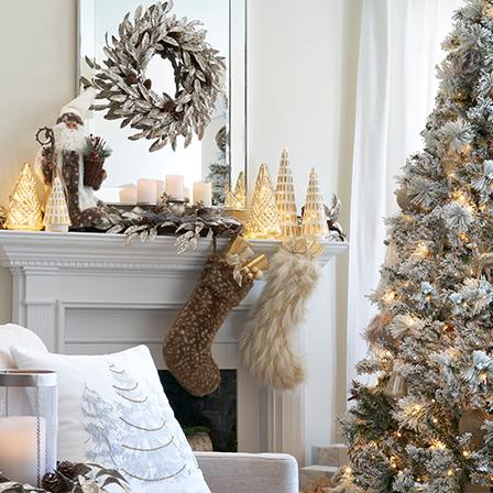 Chateau Light up your holiday with pretty gold & winter white accents.