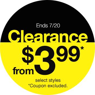 Clearance from $3.99*