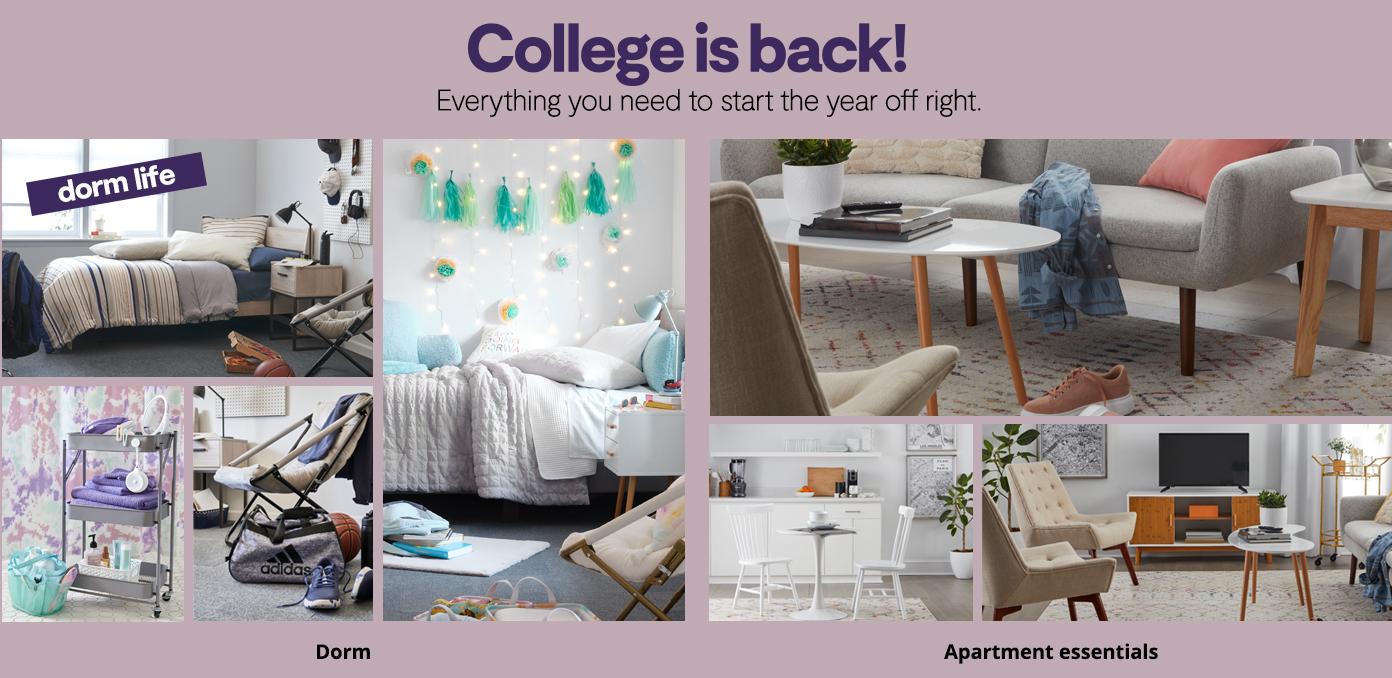 College is back Everything you need to start the year off right. dorm , APARTMENT ESSENTIALS