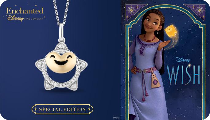 Disney Aurora Inspired Diamond Pendant Necklace Rose Gold Over Sterling Silver 1/5 Cttw | Enchanted Disney Fine Jewelry