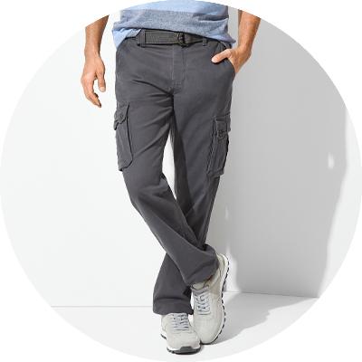 Louis Raphael Men's Straight Fit, Flat-front Hidden Flex Dress Pants in  Gray for Men