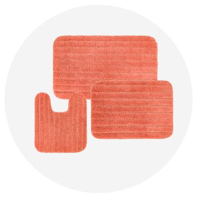 2-pack Dark Blue Bath Mat Set 2-pack Green Bath Mat Orange 