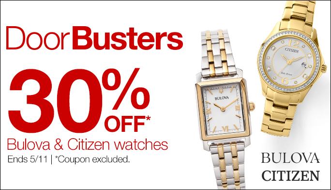 DoorBusters 30% Off Bulova & Citizen watches