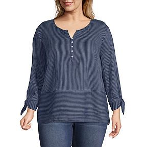 jcpenney plus size peasant tops