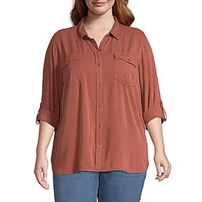 jcpenney plus size peasant tops