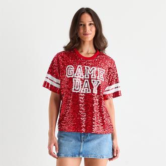 Gameday Sequin Top Juniors T-Shirt