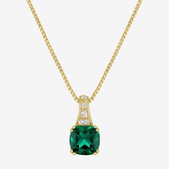 Gemstone Cushion Pendant Necklace