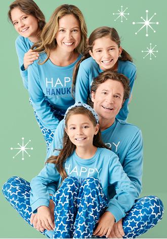 Happy Hanukkah Make it memorable in matching pajamas.