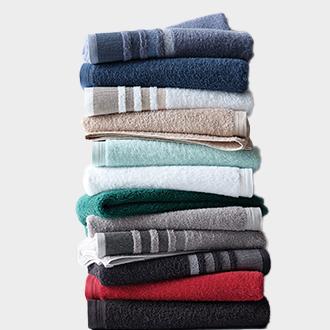 Home Expressions solid or striped bath towels