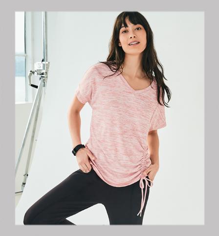 In a Cinch A cute side-tie dresses up this buttery-soft tee.