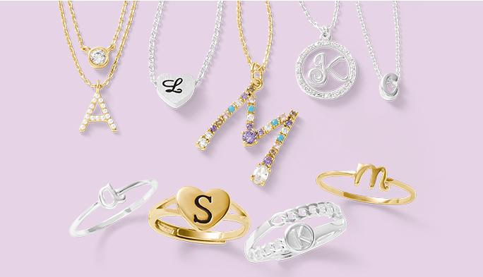 Initial Here, Please Make your mark with cute and trendy initial jewelry.
