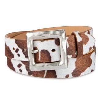 Jessica Simpson Hammered Cow Print Belt