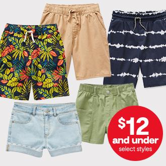 Kids Shorts $12 and under select styles