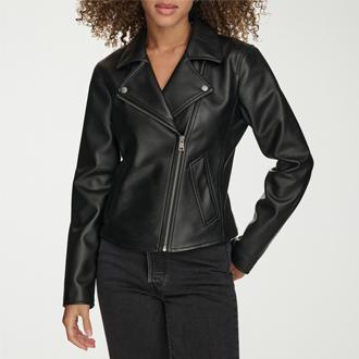 Levi's Womens Faux Leather Motorcycle Anorak