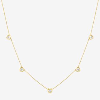 LG Diamond 10K Gold Heart Pendant Necklace