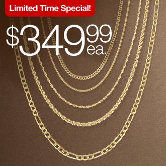 Limited Time Special! 10K or 14K Gold Chains