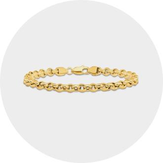 Mens 10K Yellow Gold 9 Curb Bracelet - JCPenney