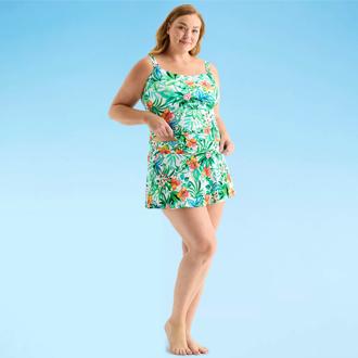 Liz Claiborne Floral Plus Swim Skirt