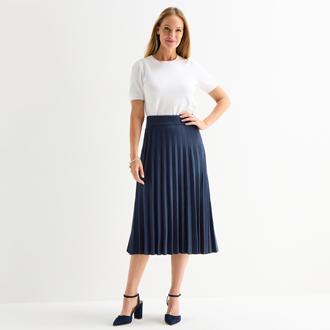 Liz Claiborne Midi Pleated Skirt