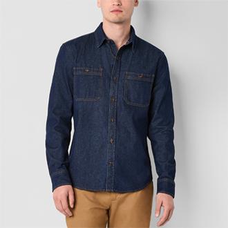 mutual weave Mens Denim Button-Down Shirt