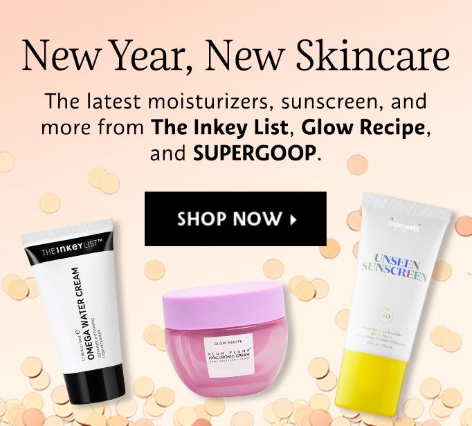 New Year, New Skincare the latest moisturizers sunscreen and more from the inky list glow recipe and supergoop shop now