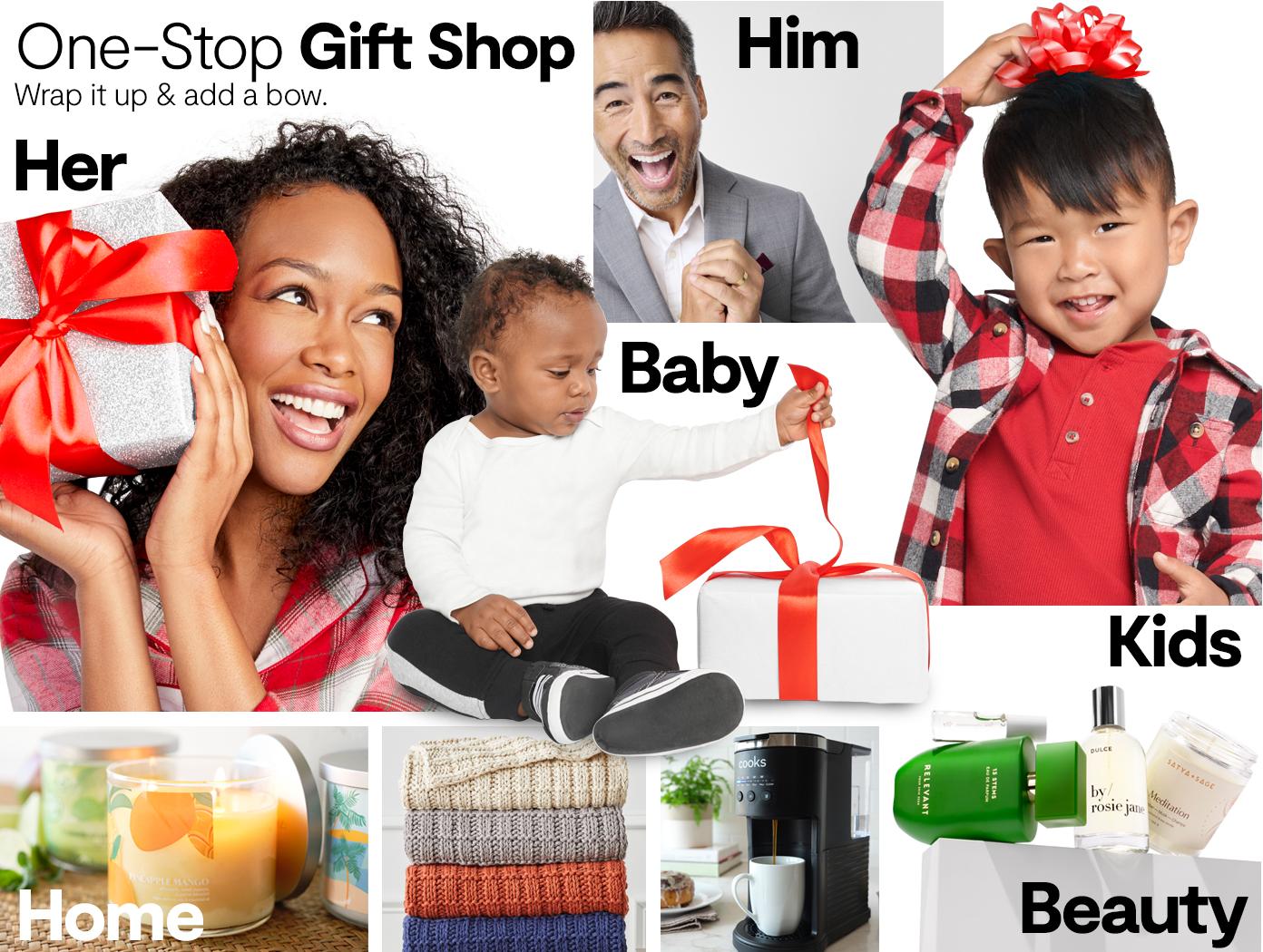 One stop gift shop . her, him baby kids beauty, home
