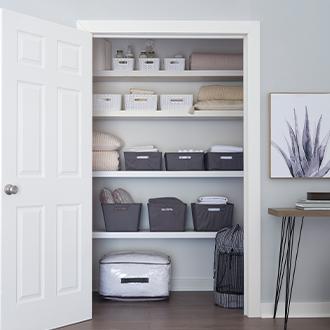 Organization Tidy up your linen closet with  beautiful baskets and more.