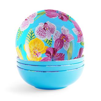 Outdoor Oasis Orchid 4-pc Melamine Bowl